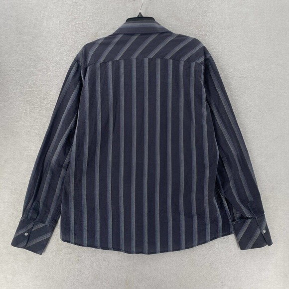 Ben Sherman Shirt Mens XL Button Up Long Sleeve Blue Striped - Picture 3 of 11
